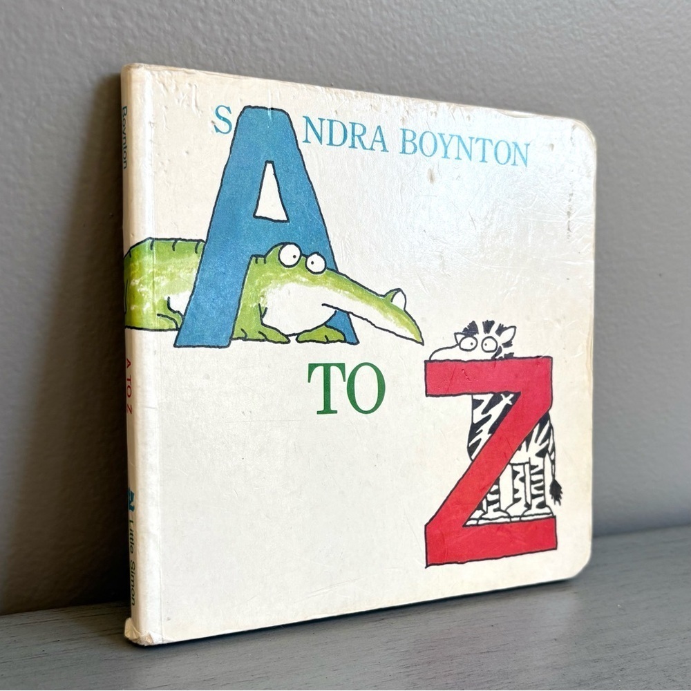 VTG Sandra Boyton- A to Z- Children Board Book RARE Cover Little Simon 1984 - Picture 2 of 15